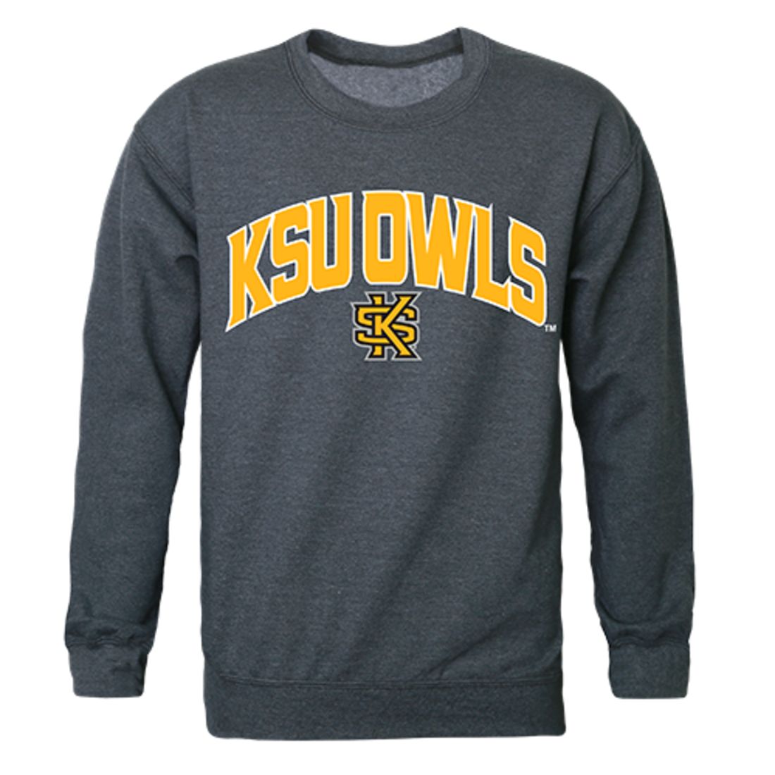 KSU Kennesaw State University Campus Crewneck Pullover Sweatshirt Sweater Heather Charcoal