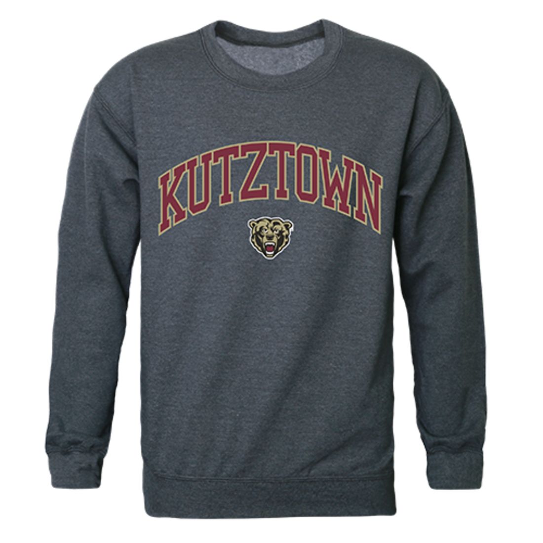 Kutztown University of Pennsylvania Campus Crewneck Pullover Sweatshirt Sweater Heather Charcoal