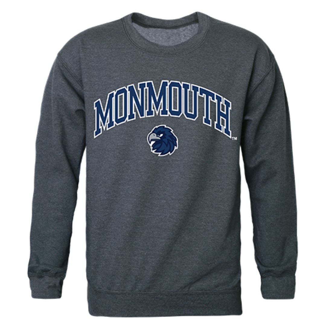 Monmouth University Campus Crewneck Pullover Sweatshirt Sweater Heather Charcoal