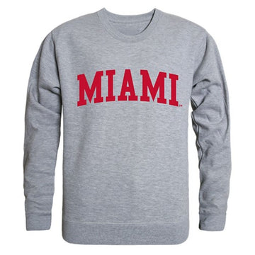 Miami University Game Day Crewneck Pullover Sweatshirt Sweater Heather Grey