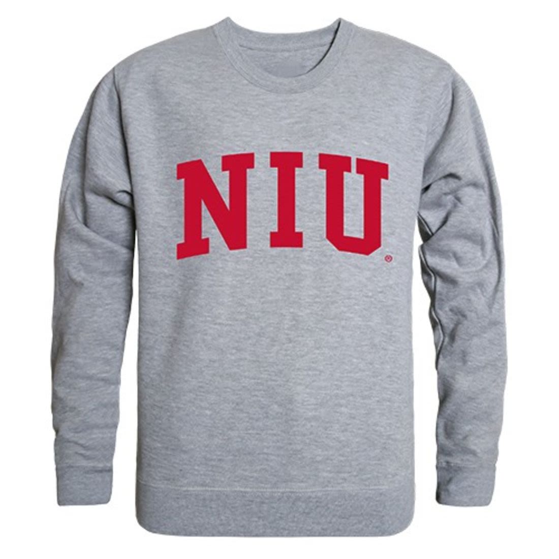 NIU Northern Illinois University Game Day Crewneck Pullover Sweatshirt Sweater Heather Grey