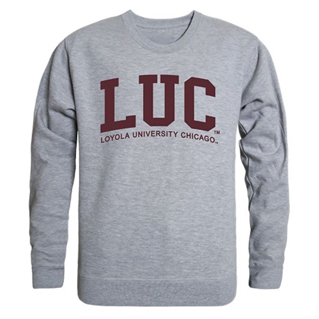 LUC Loyola University Chicago Game Day Crewneck Pullover Sweatshirt Sweater Heather Grey