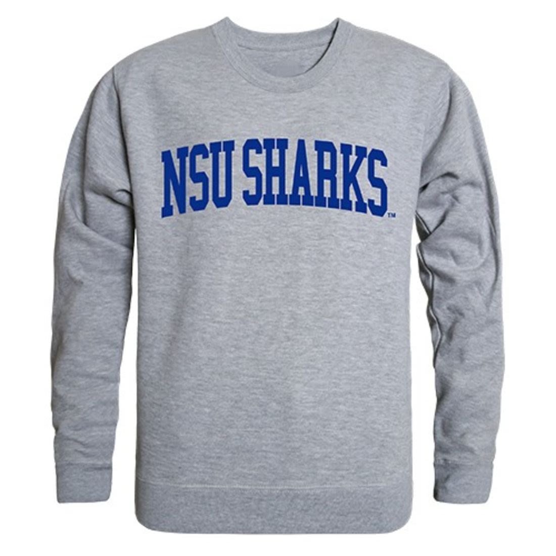 NSU Nova Southeastern University Game Day Crewneck Pullover Sweatshirt Sweater Heather Grey