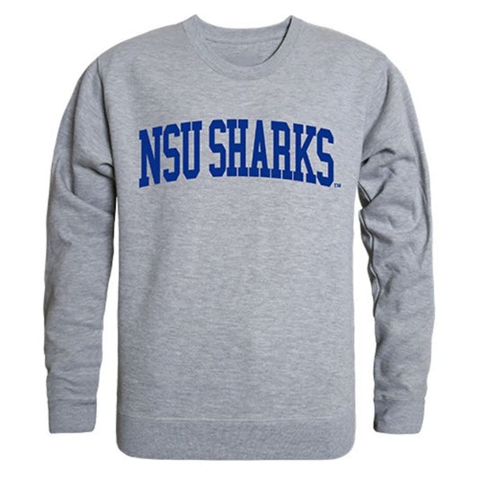 NSU Nova Southeastern University Game Day Crewneck Pullover Sweatshirt Sweater Heather Grey