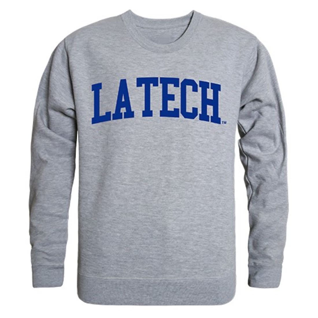 Louisiana Tech University Game Day Crewneck Pullover Sweatshirt Sweater Heather Grey