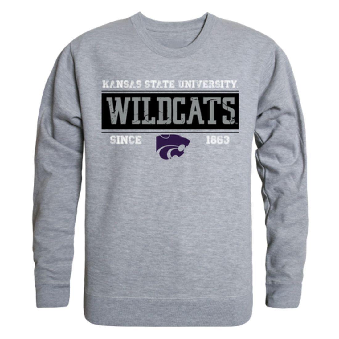 KSU Kansas State University Wildcats Established Crewneck Pullover Sweatshirt Sweater Heather Grey
