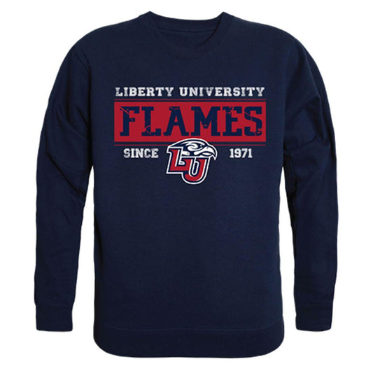Liberty University Flames Established Crewneck Pullover Sweatshirt Sweater Navy