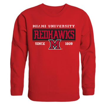Miami University RedHawks Established Crewneck Pullover Sweatshirt Sweater Red