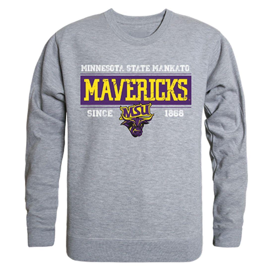 MNSU Minnesota State University Mankato Mavericks Established Crewneck Pullover Sweatshirt Sweater Heather Grey
