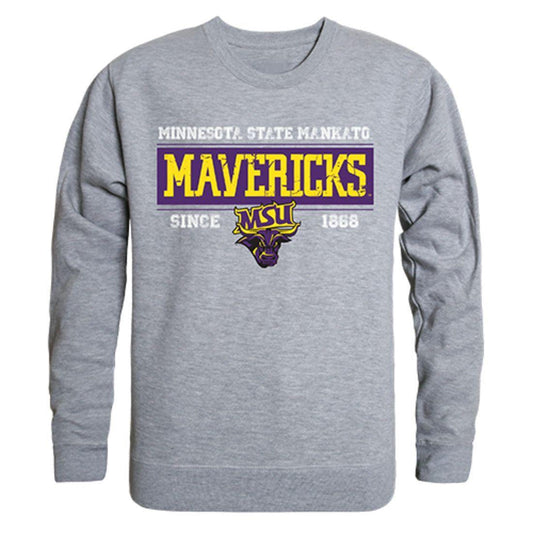 MNSU Minnesota State University Mankato Mavericks Established Crewneck Pullover Sweatshirt Sweater Heather Grey