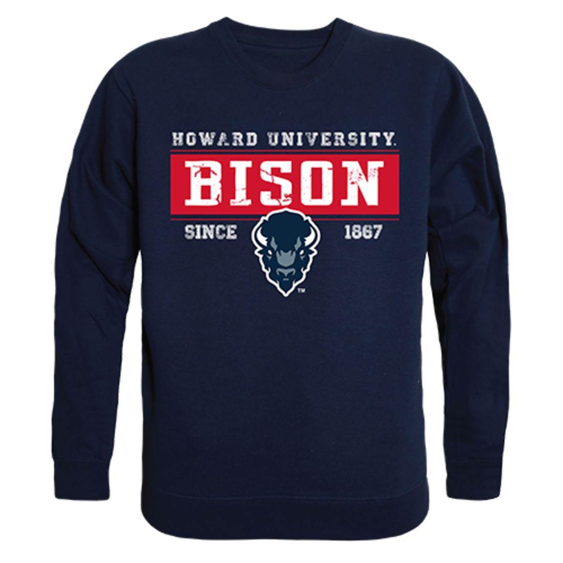 Howard University Bison Established Crewneck Pullover Sweatshirt Sweater Navy