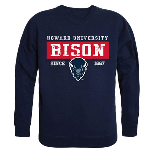 Howard University Bison Established Crewneck Pullover Sweatshirt Sweater Navy