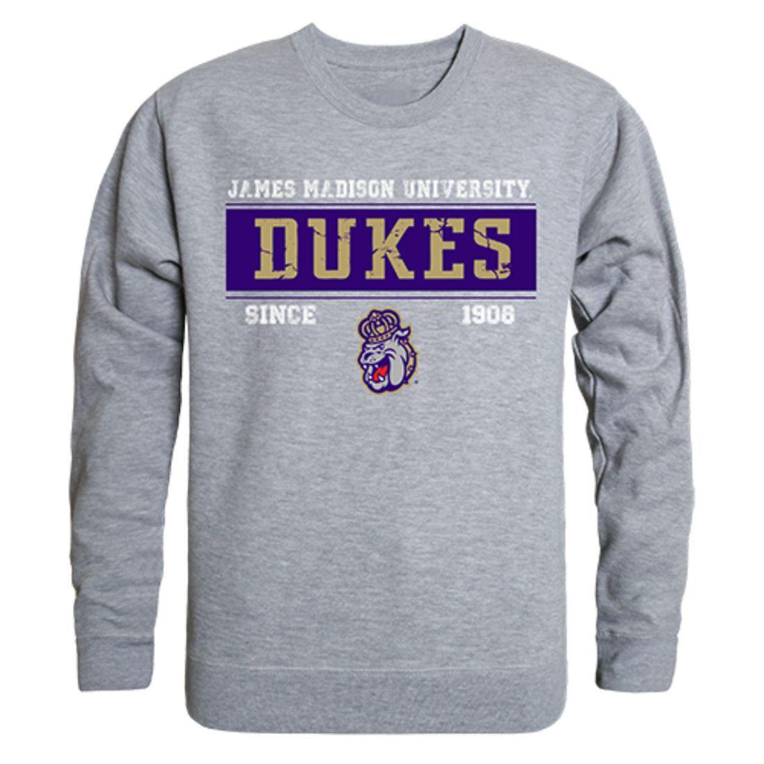 JMU James Madison University Dukes Established Crewneck Pullover Sweatshirt Sweater Heather Grey
