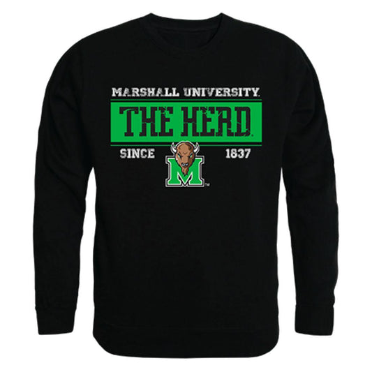 Marshall University Thundering Herd Established Crewneck Pullover Sweatshirt Sweater Black