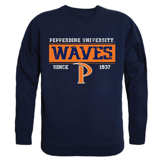 Pepperdine University Waves Established Crewneck Pullover Sweatshirt Sweater Navy