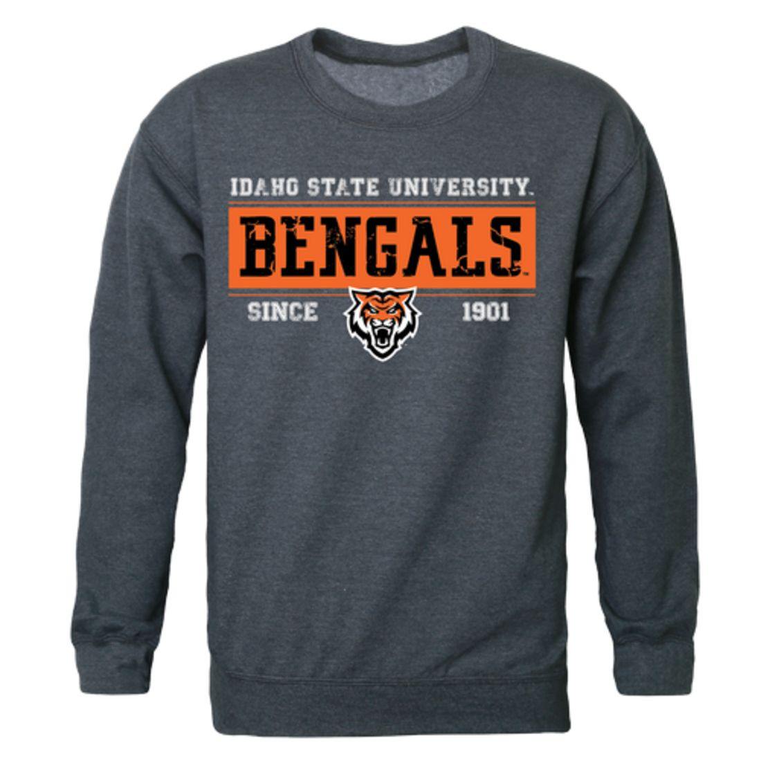 ISU Idaho State University Bengals Established Crewneck Pullover Sweatshirt Sweater Heather Charcoal