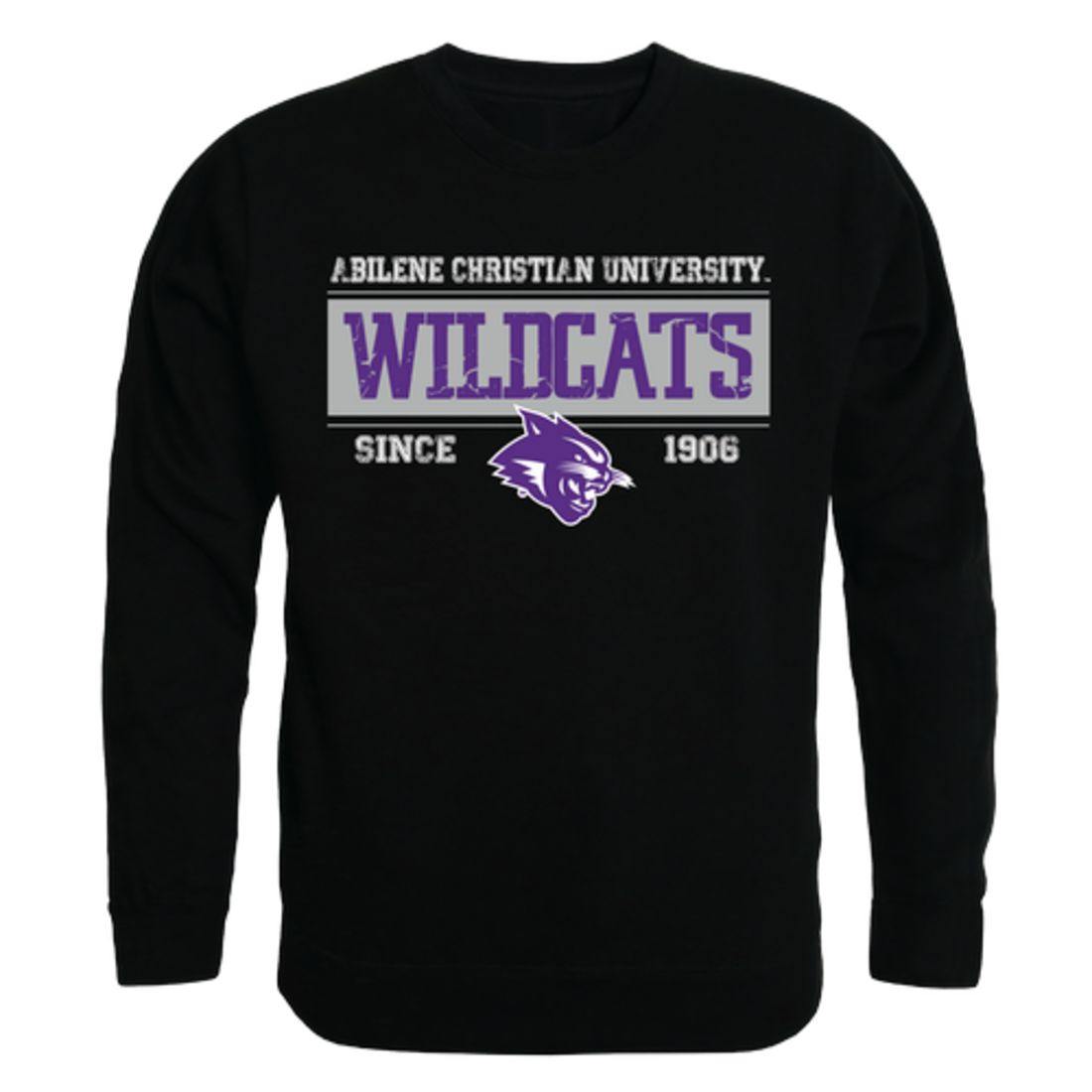 ACU Abilene Christian University Wildcats Established Crewneck Pullover Sweatshirt Sweater Black