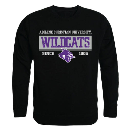 ACU Abilene Christian University Wildcats Established Crewneck Pullover Sweatshirt Sweater Black