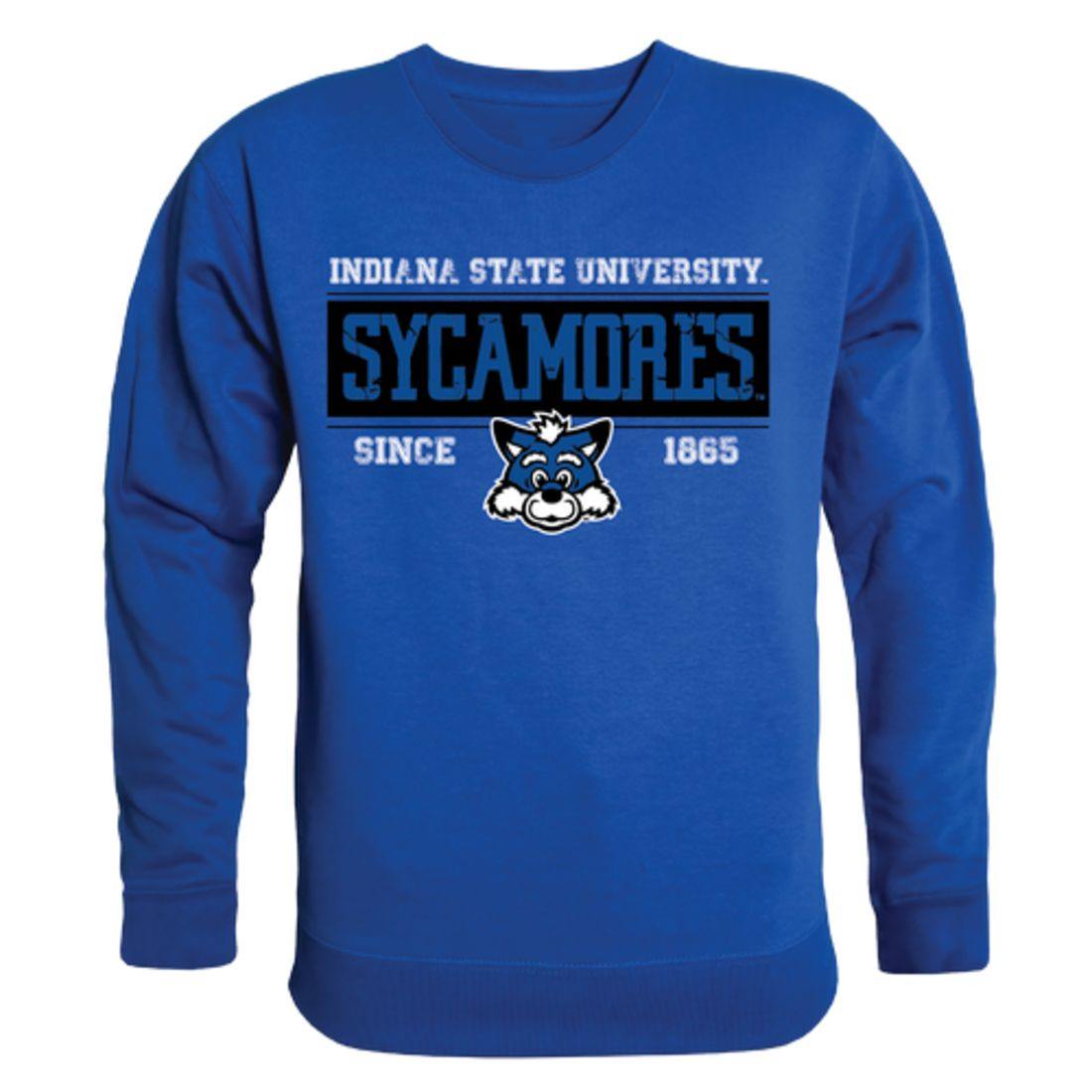 ISU Indiana State University Sycamores Established Crewneck Pullover Sweatshirt Sweater Royal