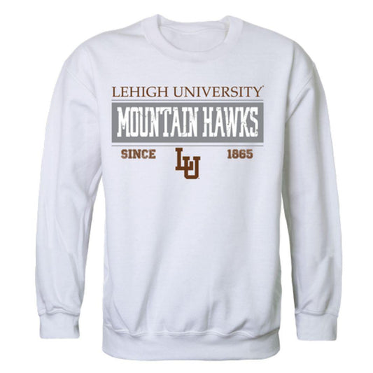 Lehigh University Mountain Hawks Established Crewneck Pullover Sweatshirt Sweater White