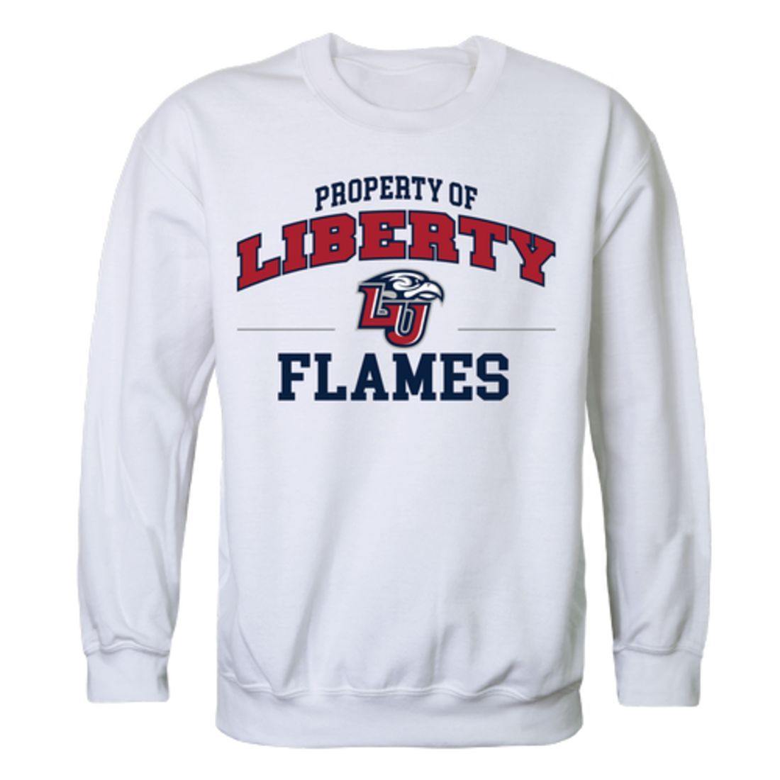 Liberty University Flames Property Crewneck Pullover Sweatshirt Sweater White