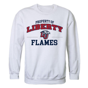 Liberty University Flames Property Crewneck Pullover Sweatshirt Sweater White