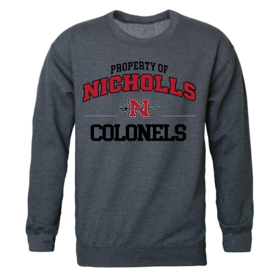 Nicholls State University Colonels Property Crewneck Pullover Sweatshirt Sweater Heather Charcoal