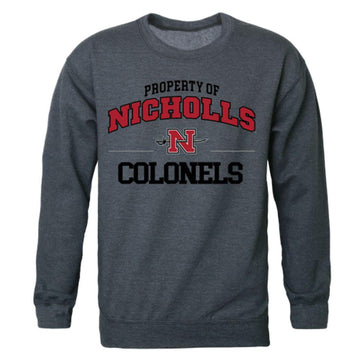 Nicholls State University Colonels Property Crewneck Pullover Sweatshirt Sweater Heather Charcoal