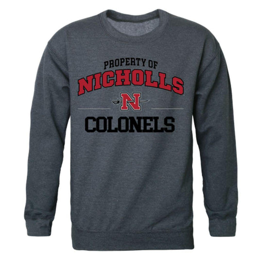 Nicholls State University Colonels Property Crewneck Pullover Sweatshirt Sweater Heather Charcoal