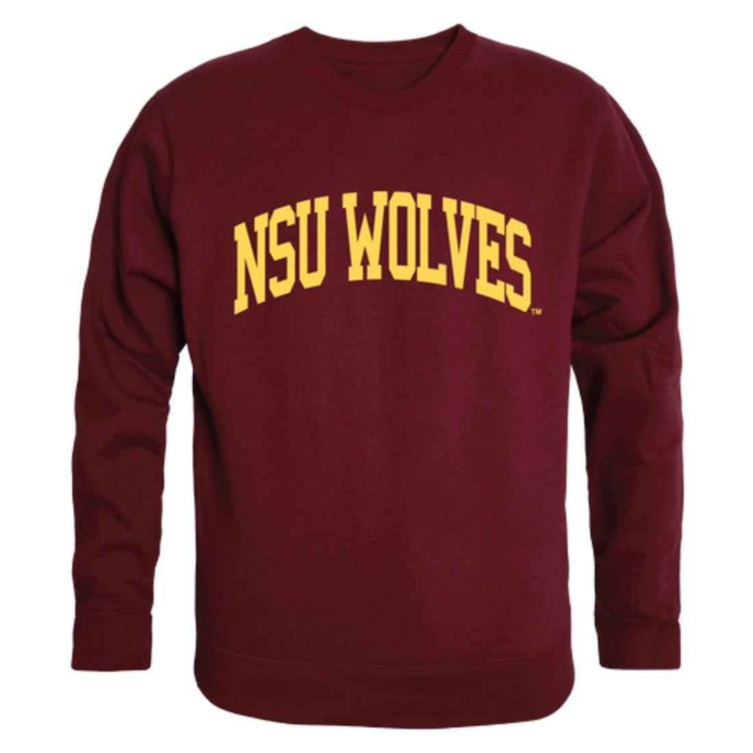 NSU Northern State University Wolves Arch Crewneck Pullover Sweatshirt Sweater Maroon