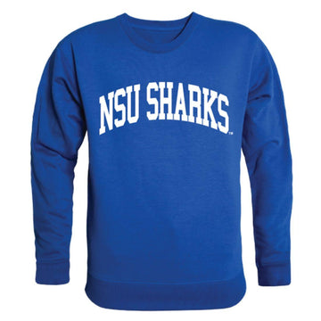 NSU Nova Southeastern University Sharks Arch Crewneck Pullover Sweatshirt Sweater Royal