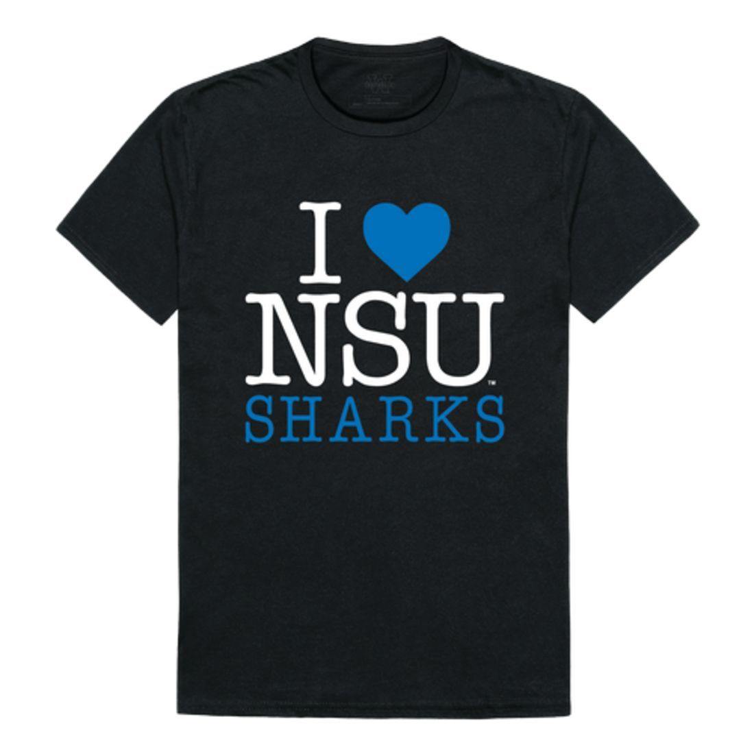 I Love NSU Nova Southeastern University Sharks T-Shirt