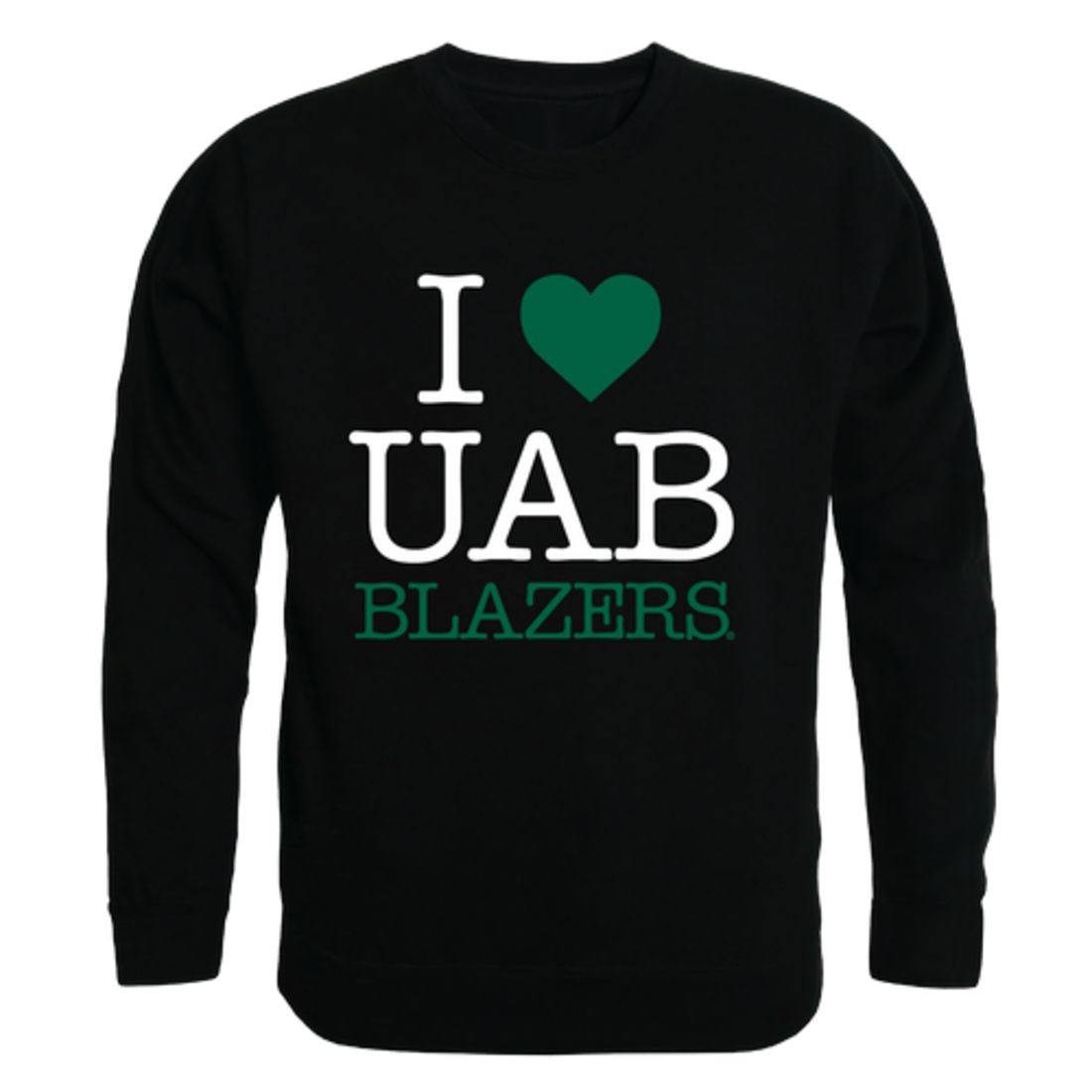 I Love UAB University of Alabama at Birmingham Blazers Crewneck Pullover Sweatshirt Sweater
