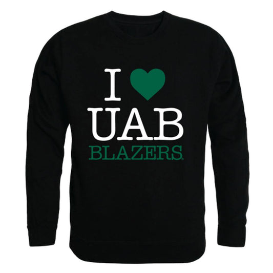 I Love UAB University of Alabama at Birmingham Blazers Crewneck Pullover Sweatshirt Sweater