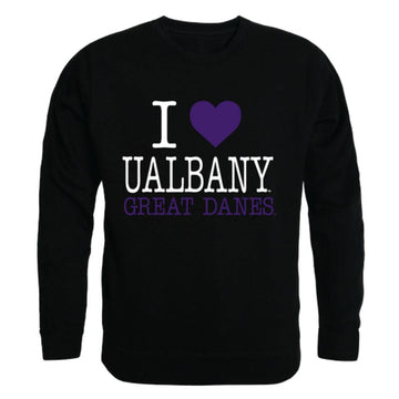 I Love UAlbany University at Albany The Great Danes Crewneck Pullover Sweatshirt Sweater