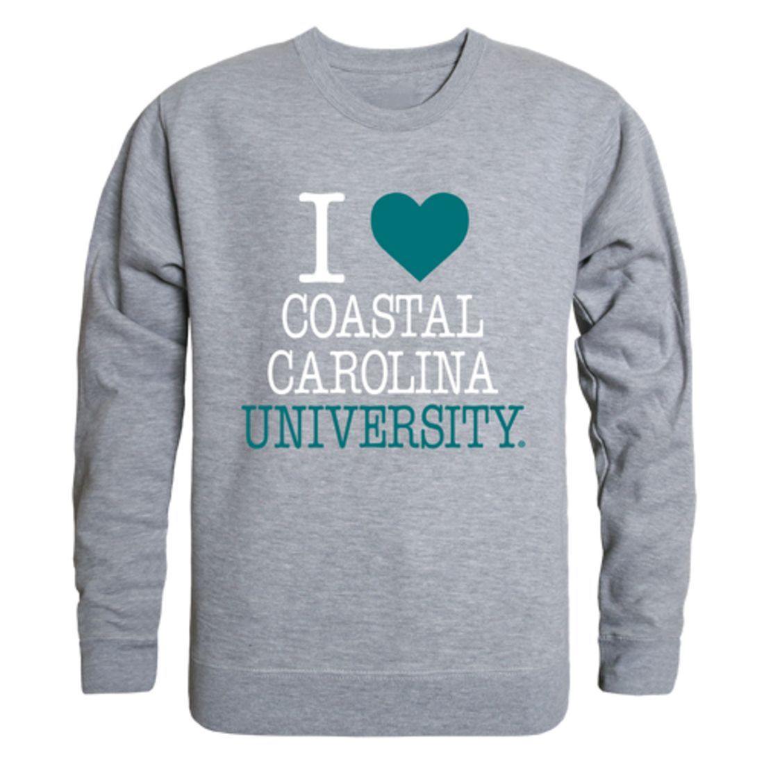 I Love CCU Coastal Carolina University Chanticleers Crewneck Pullover Sweatshirt Sweater