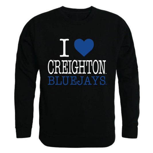 I Love Creighton University Bluejays Crewneck Pullover Sweatshirt Sweater