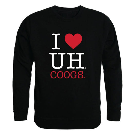 I Love UH University of Houston Cougars Crewneck Pullover Sweatshirt Sweater