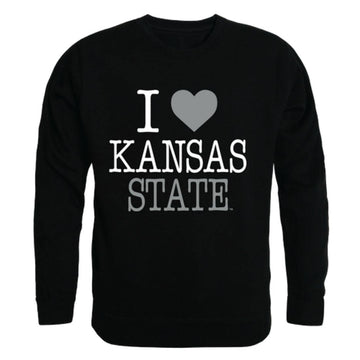 I Love KSU Kansas State University Wildcats Crewneck Pullover Sweatshirt Sweater