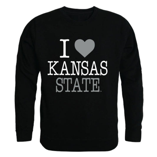 I Love KSU Kansas State University Wildcats Crewneck Pullover Sweatshirt Sweater