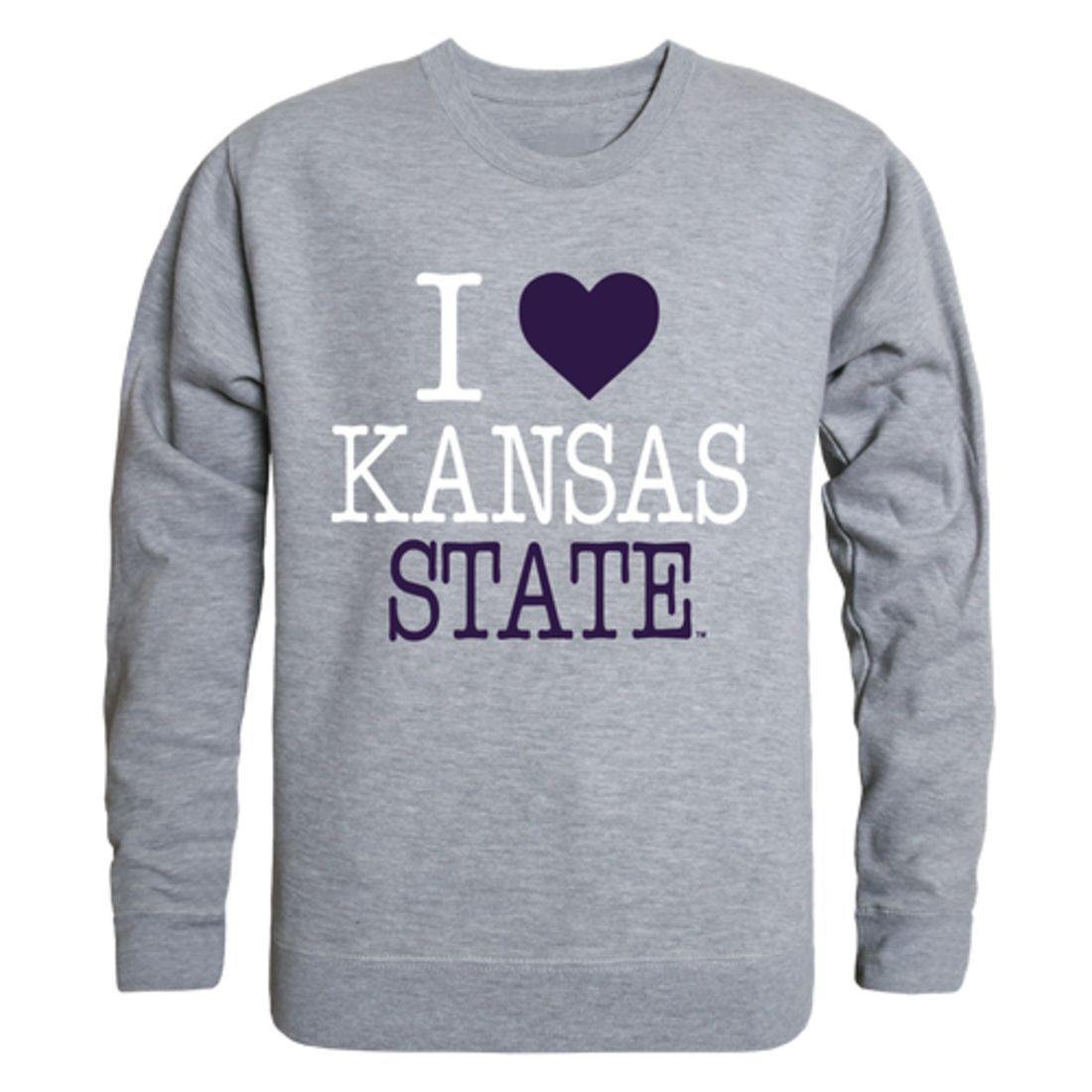 I Love KSU Kansas State University Wildcats Crewneck Pullover Sweatshirt Sweater