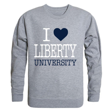 I Love Liberty University Flames Crewneck Pullover Sweatshirt Sweater