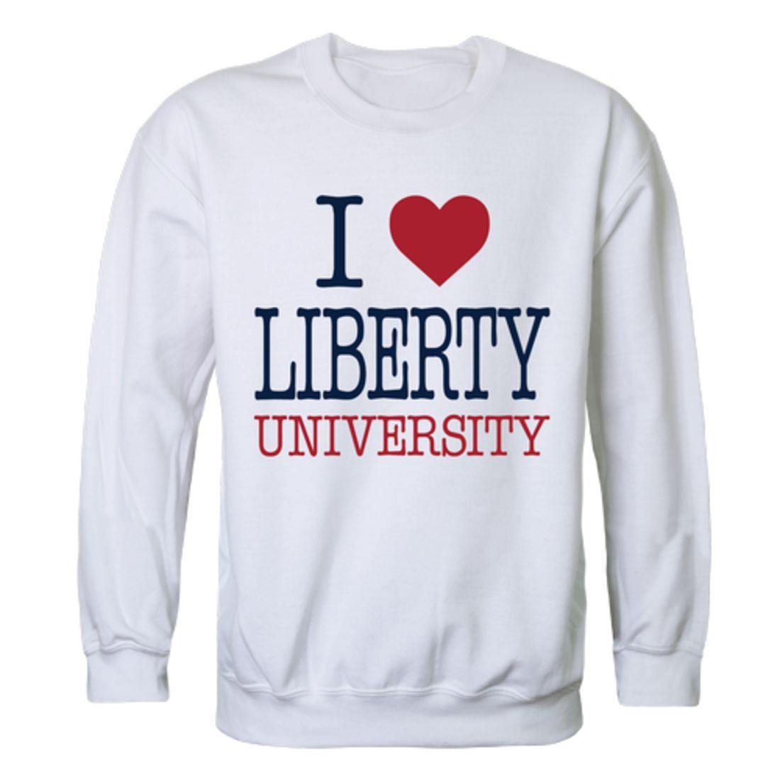 I Love Liberty University Flames Crewneck Pullover Sweatshirt Sweater