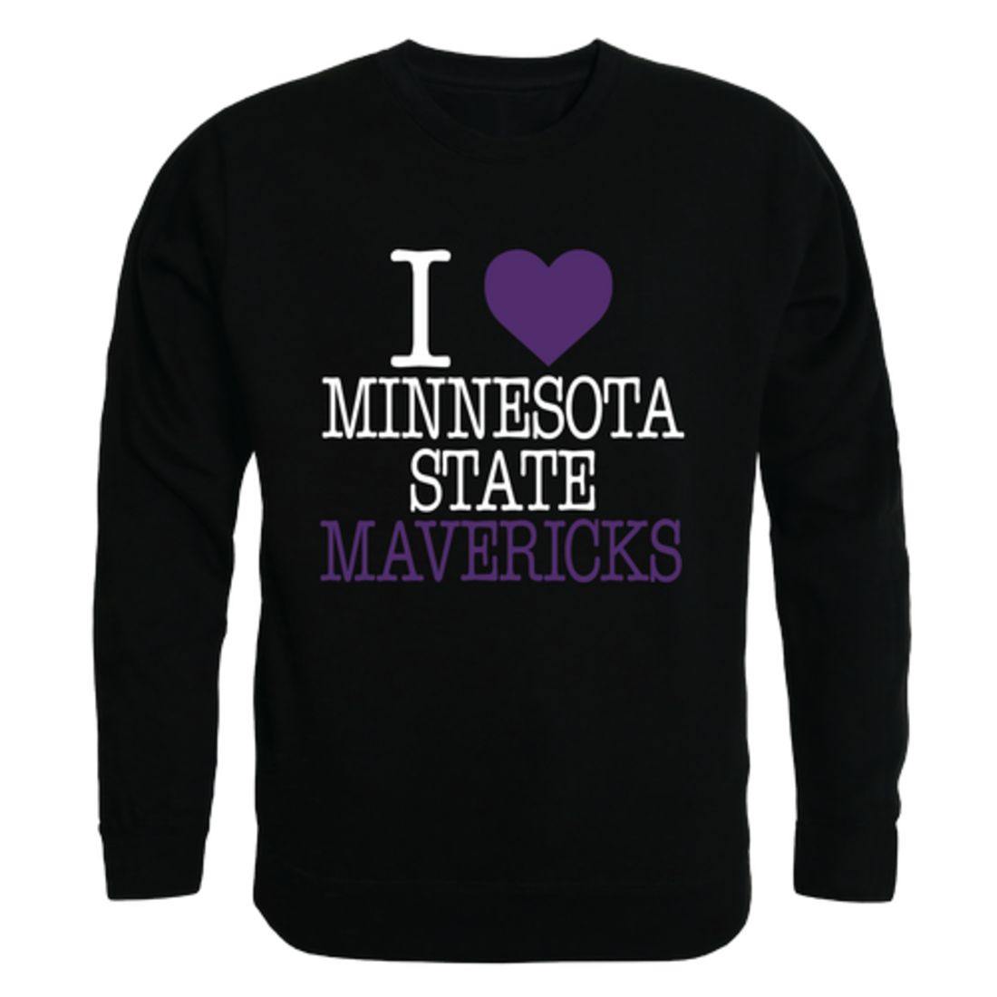I Love MNSU Minnesota State University Mankato Mavericks Crewneck Pullover Sweatshirt Sweater