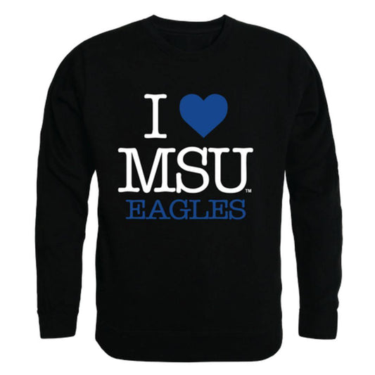 I Love MSU Morehead State University Eagles Crewneck Pullover Sweatshirt Sweater