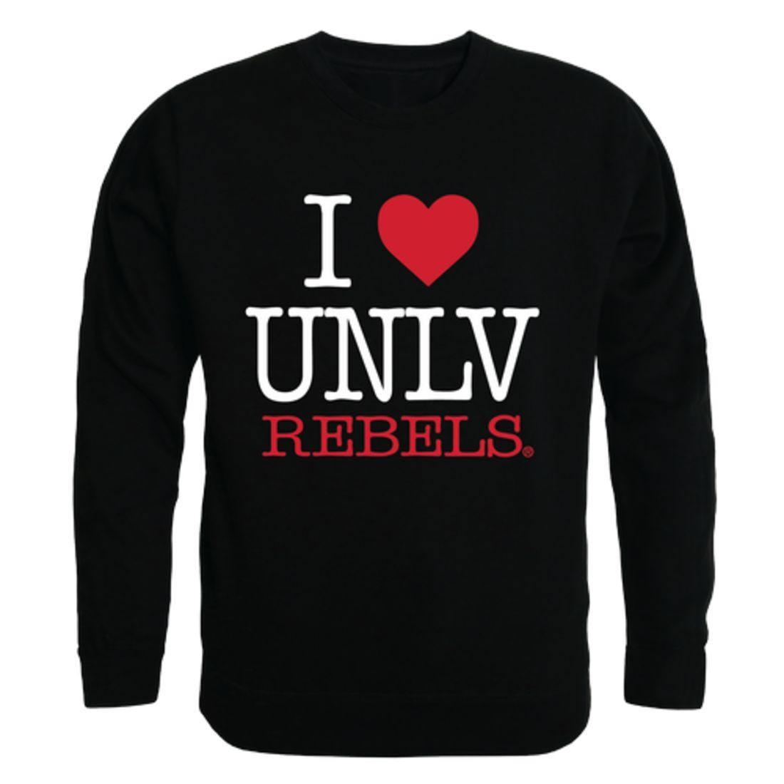I Love UNLV University of Nevada Las Vegas Rebels Crewneck Pullover Sweatshirt Sweater