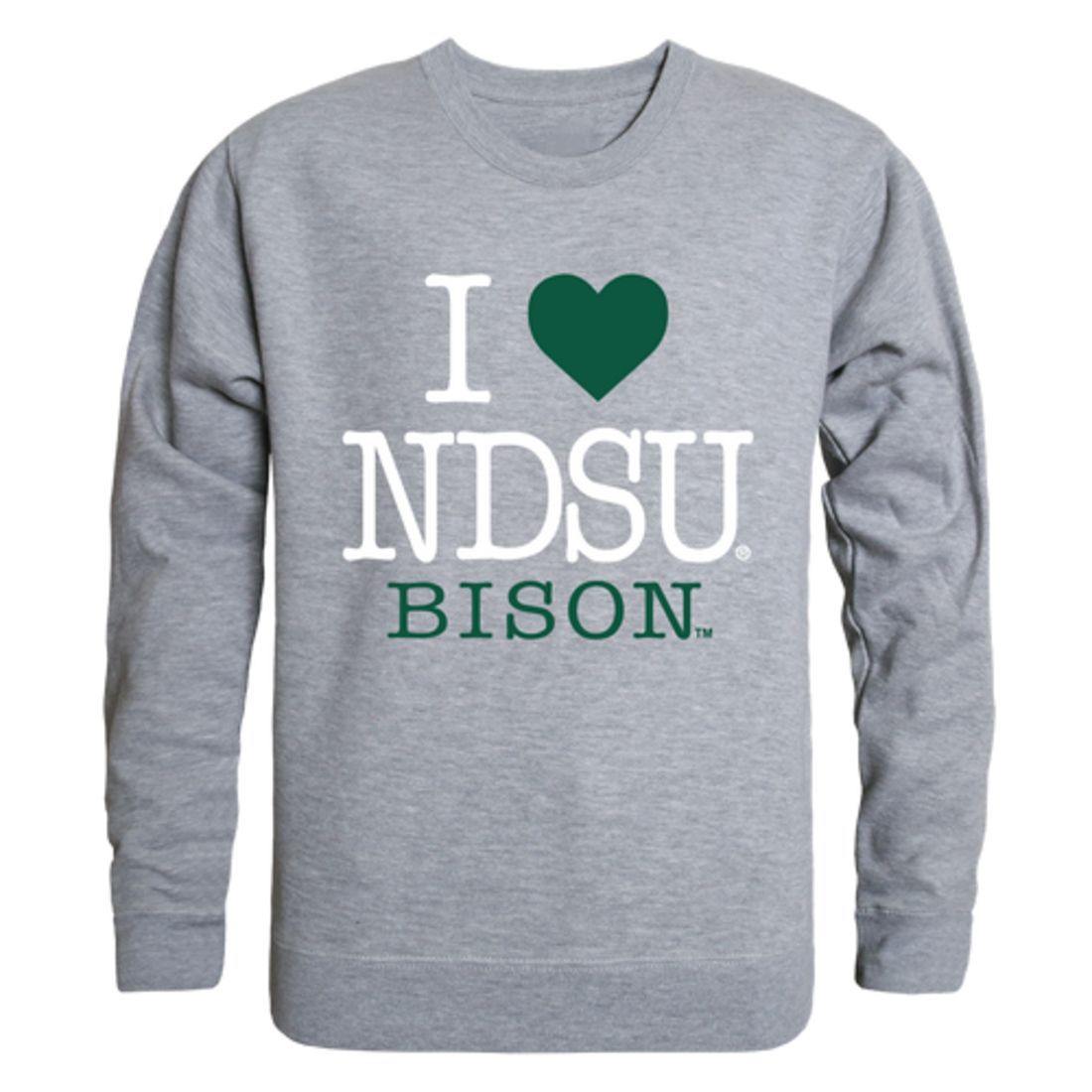 I Love NDSU North Dakota State University Bison Thundering Herd Crewneck Pullover Sweatshirt Sweater