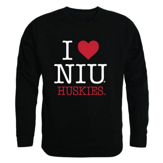 I Love NIU Northern Illinois University Huskies Crewneck Pullover Sweatshirt Sweater