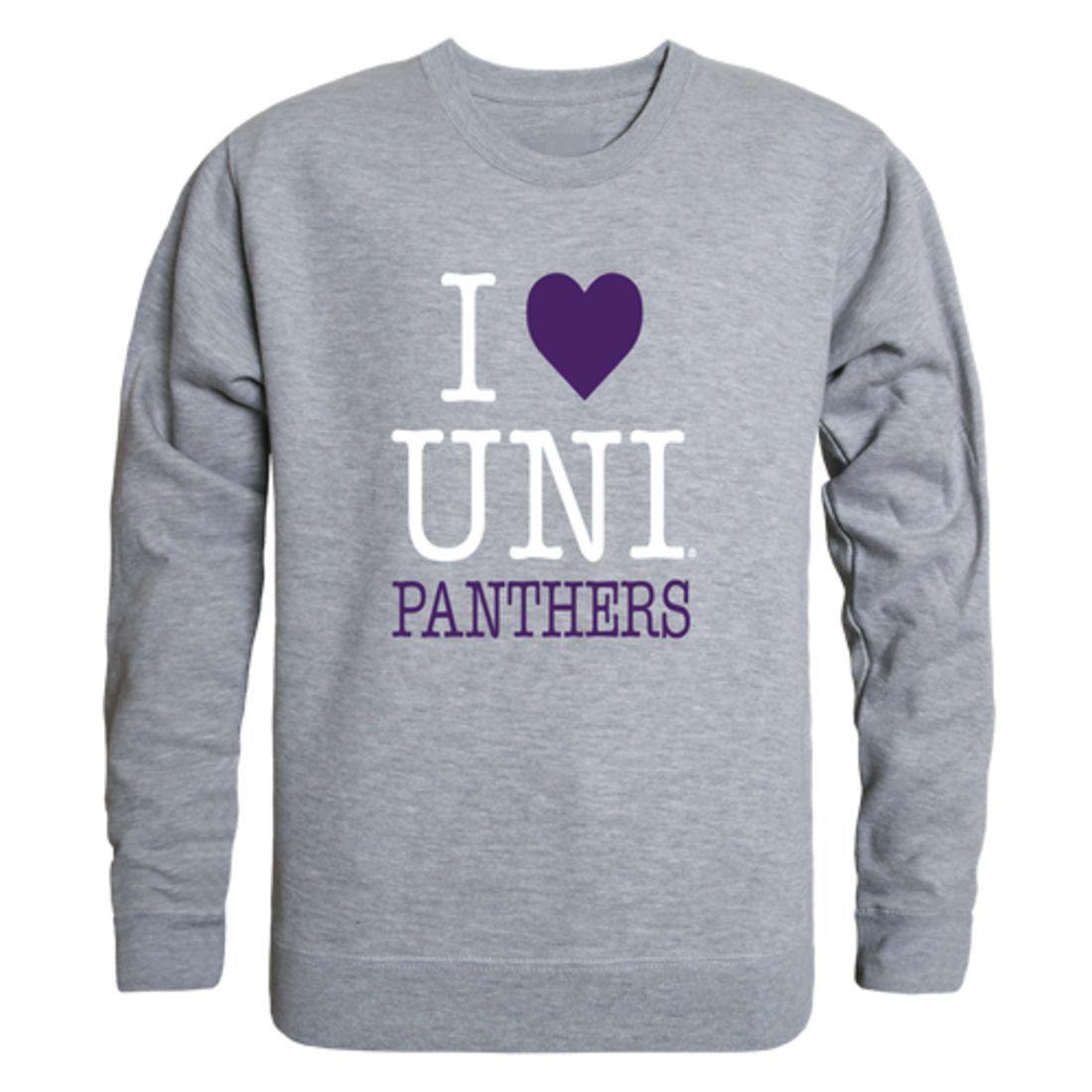 I Love UNI University of Northen Iowa Panthers Crewneck Pullover Sweatshirt Sweater