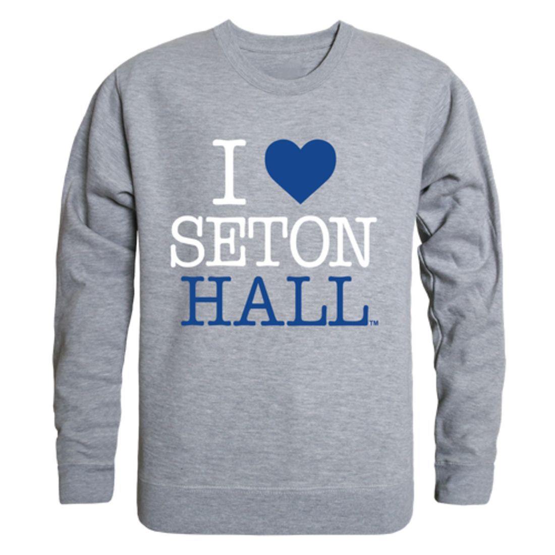 I Love SHU Seton Hall University Pirates Crewneck Pullover Sweatshirt Sweater